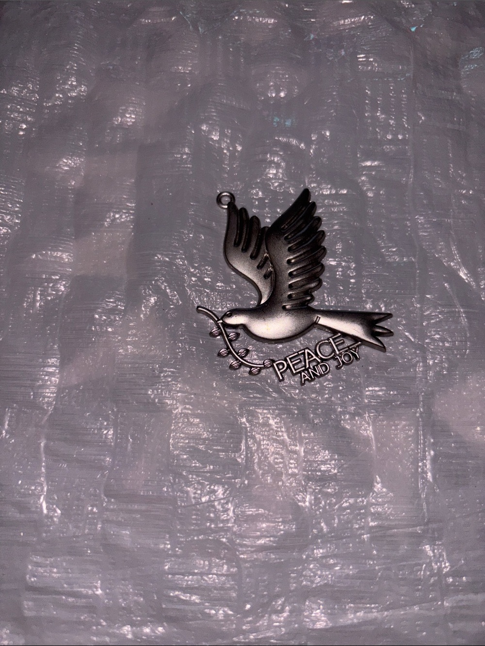 Peace and Joy Dove Pendant Bird Charm - Silver